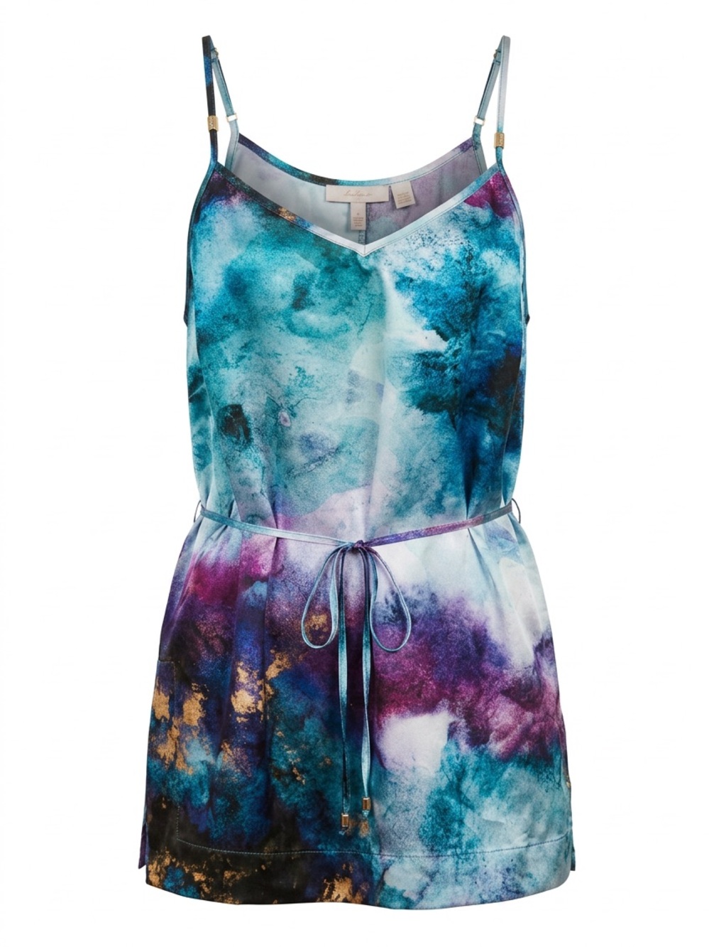 DKNY Satin Multi Colored Top Size M Preowned